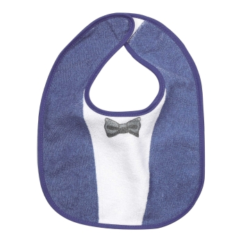 bavoir bébé avec nœud et veston imprimé