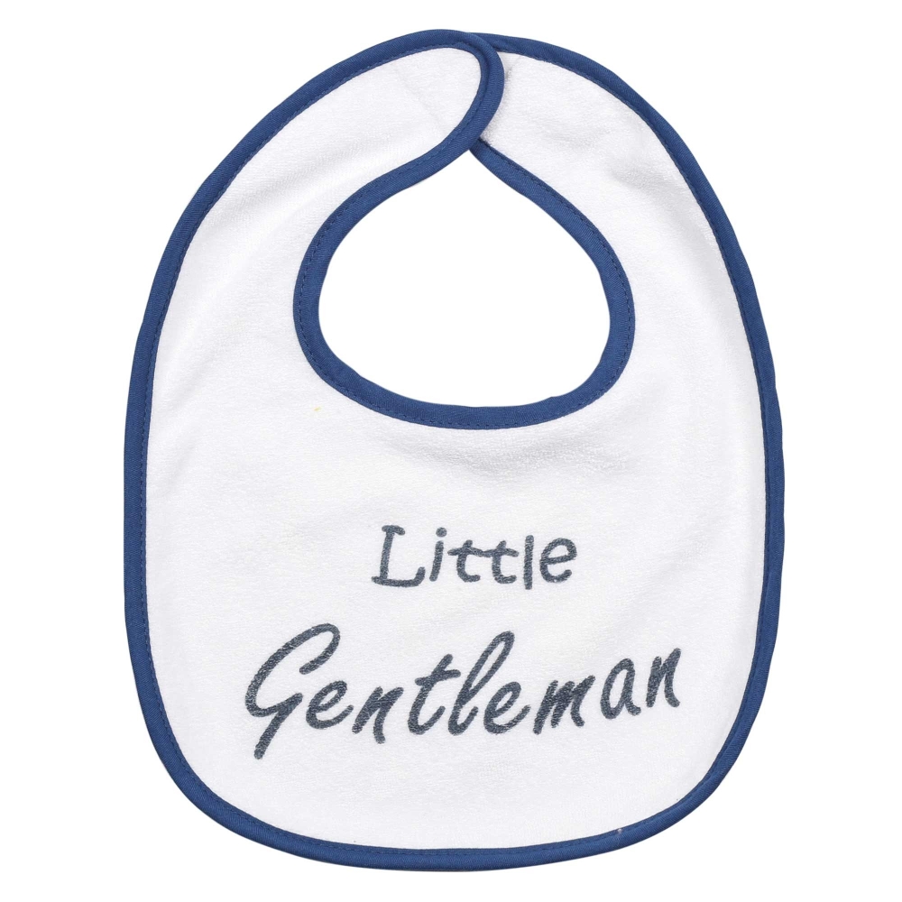 white bib with Little Gentleman inscription