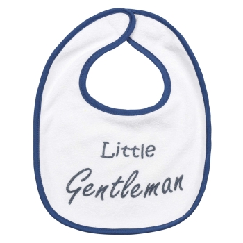 bavaglino bianco con scritta Little Gentleman