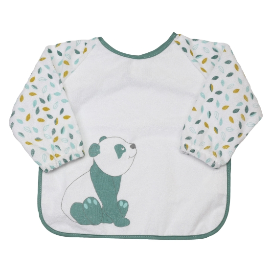 Babero delantal de rizo para bebé con pequeño panda