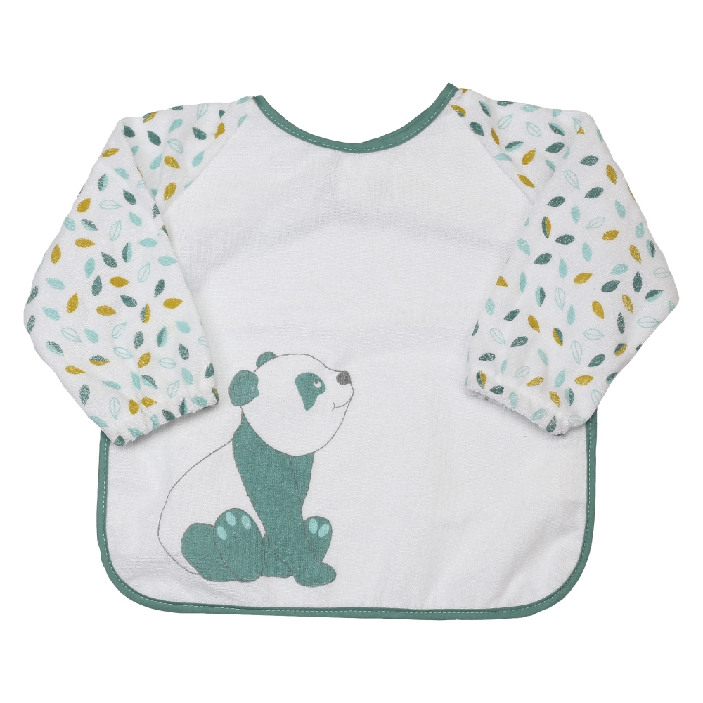 Babero delantal de rizo para bebé con pequeño panda
