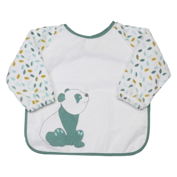 Baby terry cloth bib with small panda