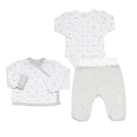 Kit nascita 3 pezzi - Grigio melange