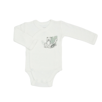 Newborn bodysuit with a printed baby leopard design