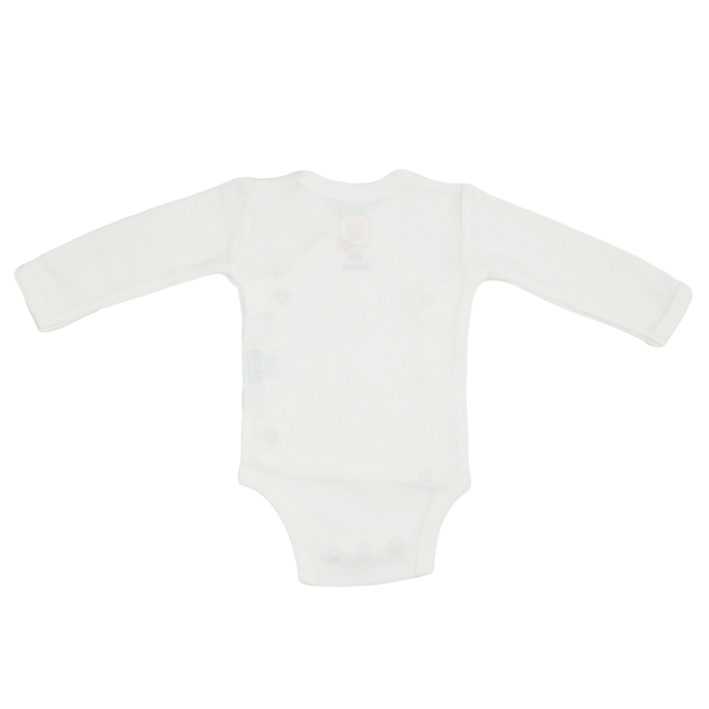 back of white newborn bodysuit