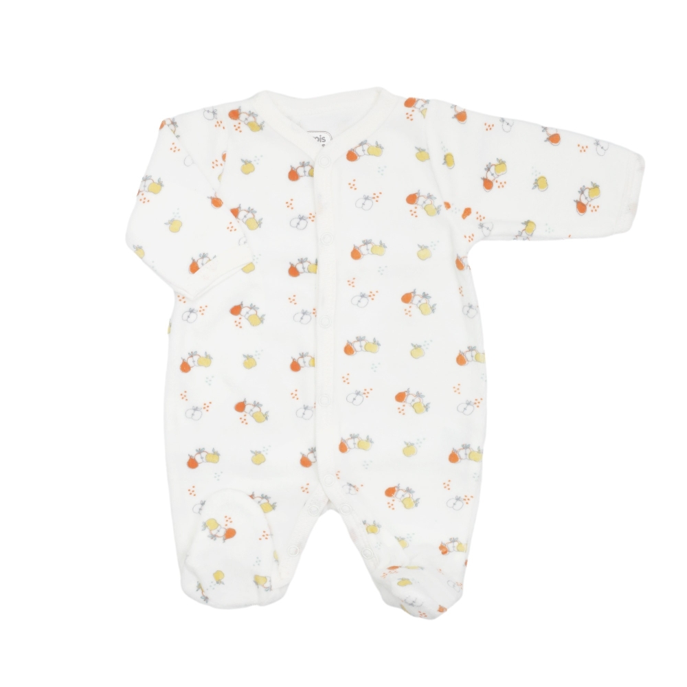 Fluwelen pyjama met appels peren print