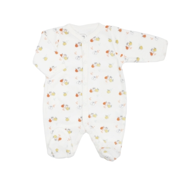Velvet pajamas with apple and pear print