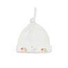 Bonnet naissance blanc avec l'imprimé assorti