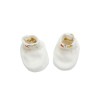 Small newborn booties with apples and pears