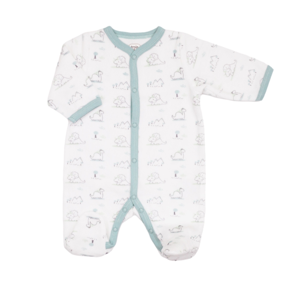 Samt-Pyjama in Blau und Weiß