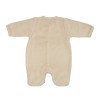 Zoom sur le dos du pyjama naissance uni camel