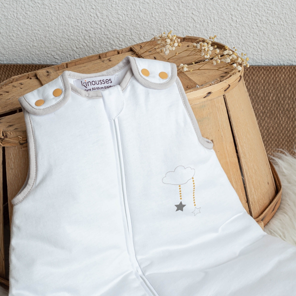 Simple white sleeping bag
