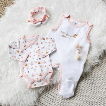 Set nascita bambina - Piccolo fiore - 4 pezzi Trois Kilos Sept - 2