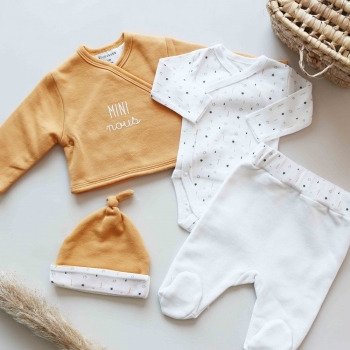 Set nascita unisex 4 pezzi - Senape Kinousses - 3